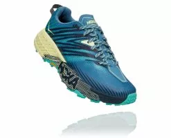 Hoka Women's Speedgoat 4 (PBLG - Provincial Blue/Luminary Green)
