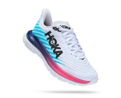 Hoka Women's Mach 5 (WSBB - White/Scuba Blue)
