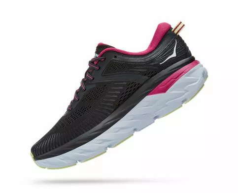 Hoka Women's Bondi 7 (BGFF - Blue Graphite/Festival Fuchsia) 6 Hoka Women's Bondi 7 (BGFF - Blue Graphite/Festival Fuchsia) - Image 4